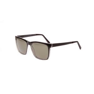 NEW SUCCESS SUN #8 Black on Crystal Sunglasses with Green Lenses 56mm